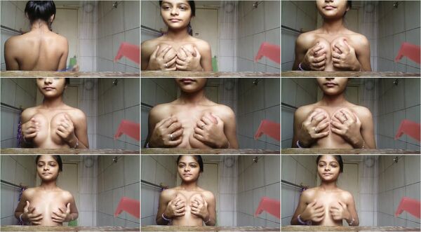 Cute Slim Gf Showing In Bathroom